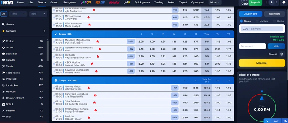 1win betting site